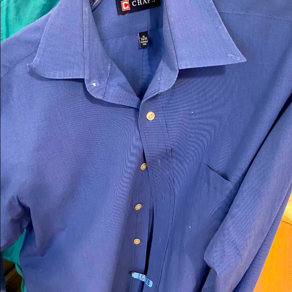 Blue Chaps button down dress shirt and Ralph Lauren Polo button down